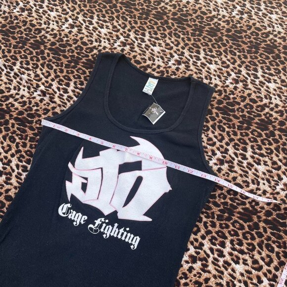 ♡︎ b&w y2k Cage Fighting tank top ♡︎ - Picture 5 of 6